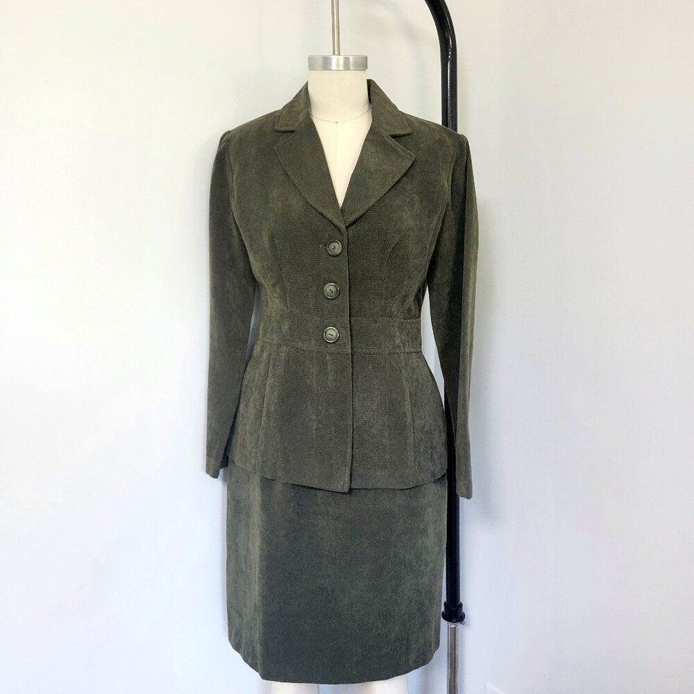 Vintage 90s Dressbarn Textured 2Piece Skirt Suit Blazer Size 6 / Skirt Size 8